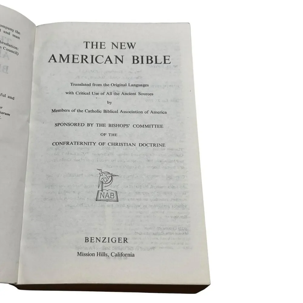 Benziger 1970 The New American Bible Chi Rho XP Monogram Christians Catholics